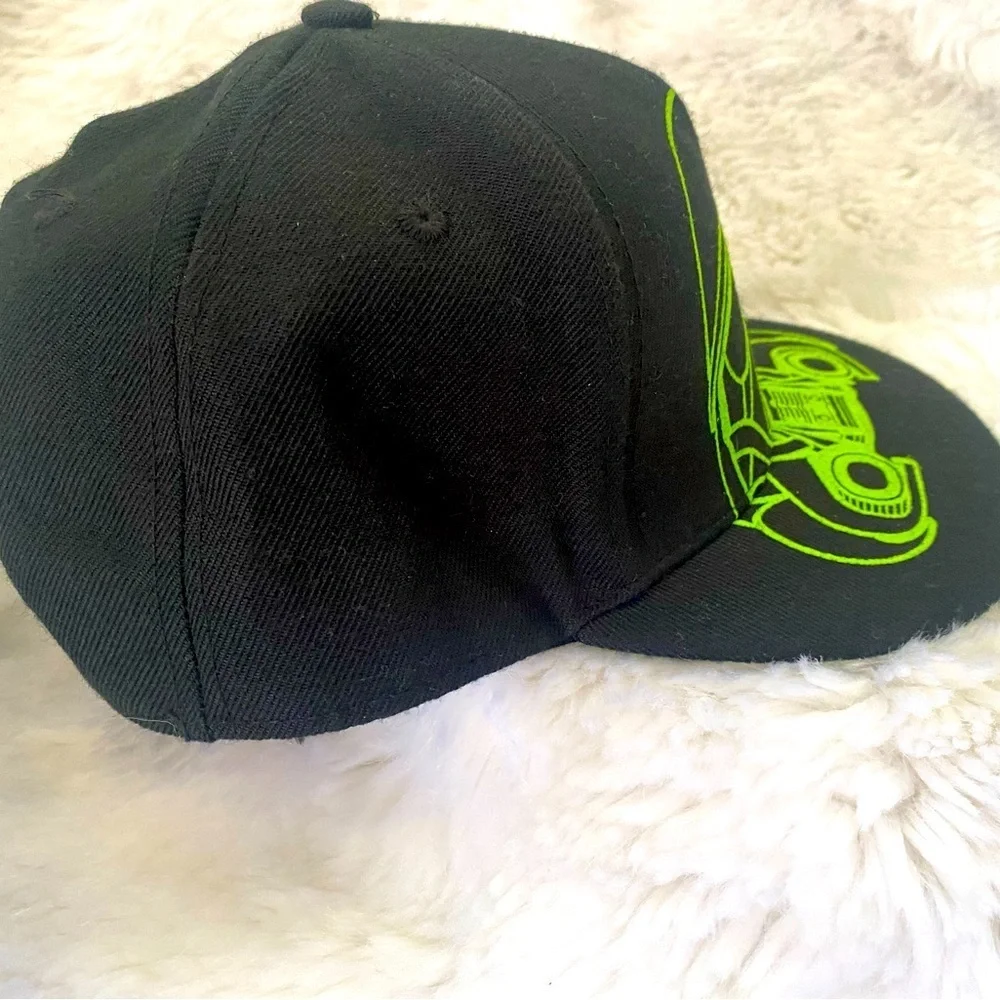 2016 Star Wars Black Stormtrooper Neon Green Hat Flat Bill Adjustable SnapBack